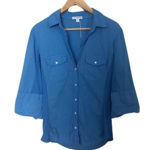 James Perse Standard Blue with 3/4 adjustable sleeves.